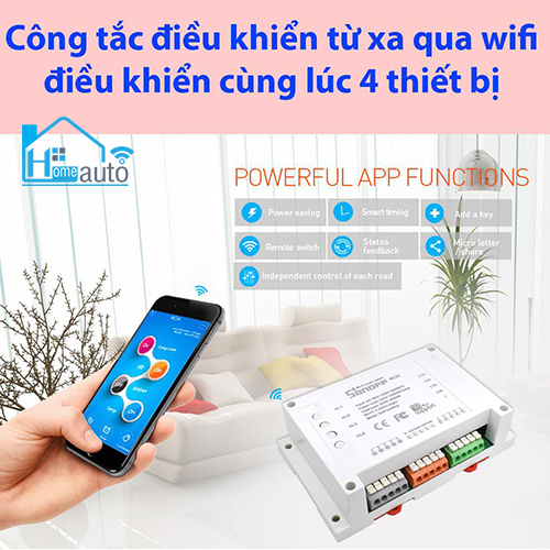 cong tac dien dieu khien tu xa bang dien thoai sonoff 4ch